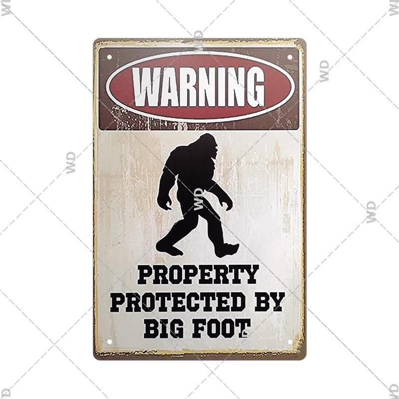 Warning Tin Sign Private Property Gun No Trespassing  Retro Vintage Plaque Danger Vedio Safety Home Door Street Bar Wall Decor