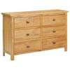 Day and Night - Day and Night Solid Oak Wood Chest of Drawers 105x33.5x73 Cm