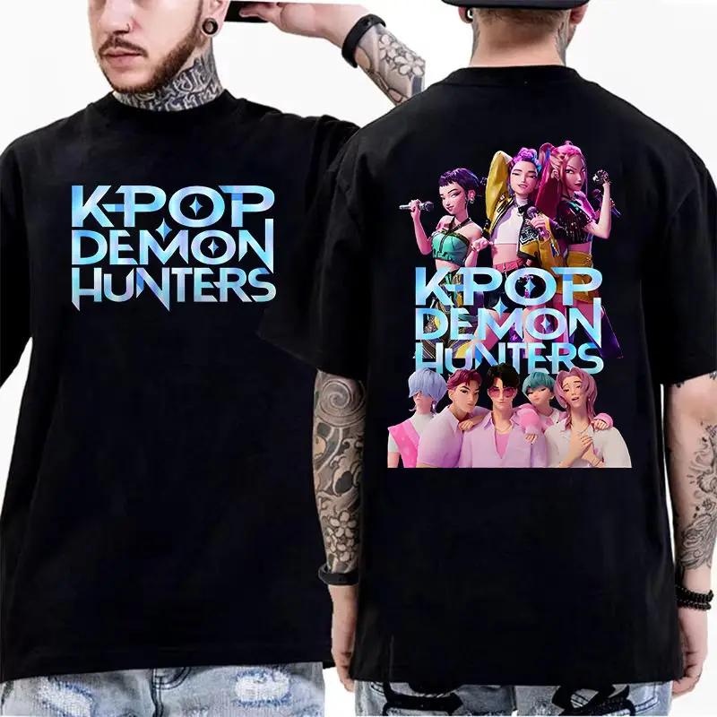 K-Pop Охотники на Демонов Мужская Женская Футболка Saja Boys Jinu Romance Saja Tee Летняя Повседневная Хип-хоп Мода Футболка с Короткими Рукавами 4XL