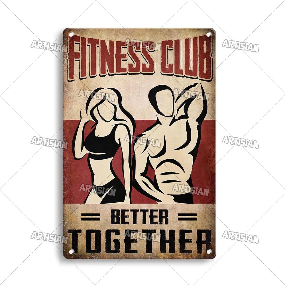 Artisian Funny Sport Metal Sign Fitness Tin Poster Gym Decorative Plate Wall Decor Garage Bar Pub Club Hotel Cafe Kitchen Home