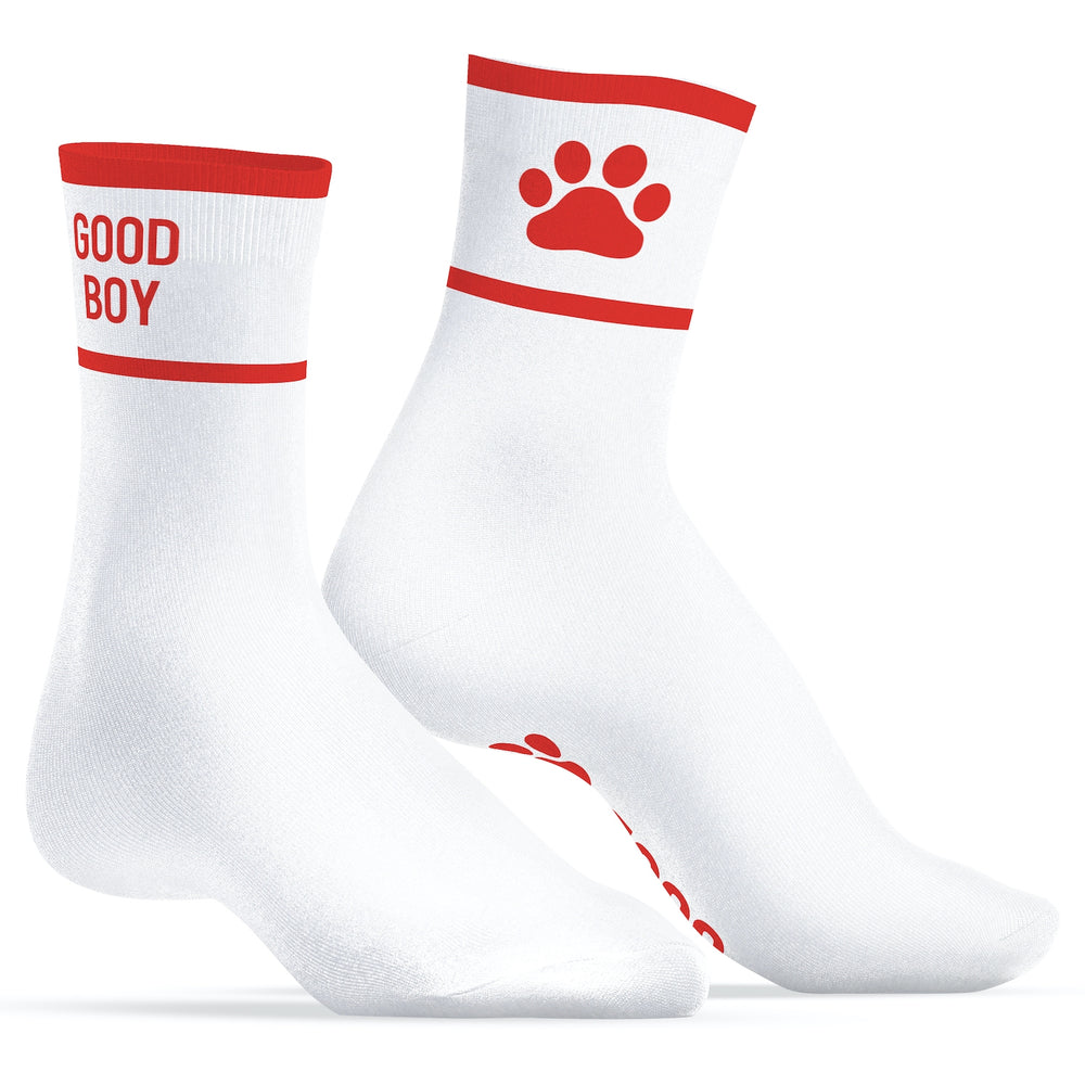 Good Boy Socks White-Red - Kinky Puppy Socks - SOCKS