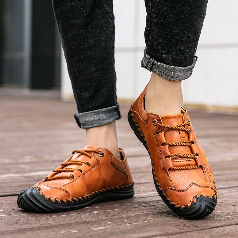 Pánské ručně vyráběné ležérní kožené boty venkovní nízké tenisky