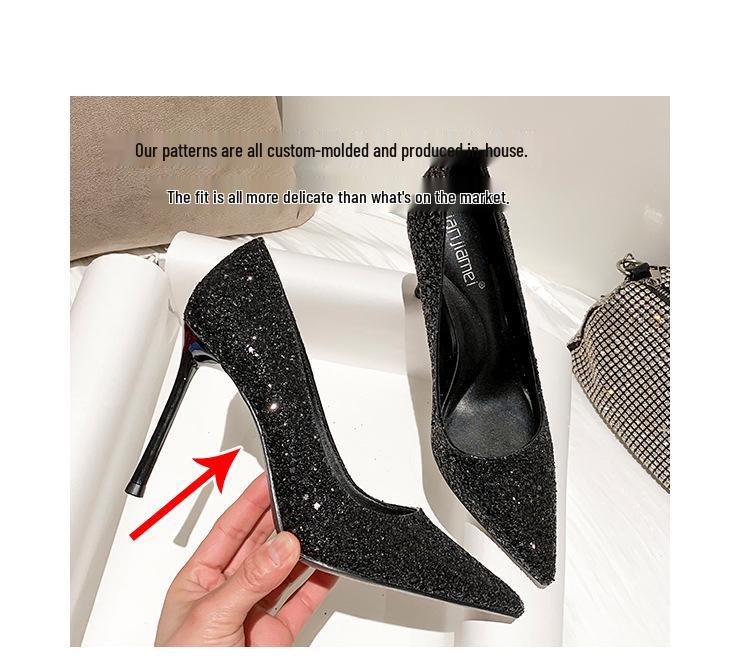 Damen Winter Brautschuhe - Pailletten & Kristall Hohe Stilettoabsätze, Zwei-Trage-Design, Keine müden Füße (2025 Neuer Stil)