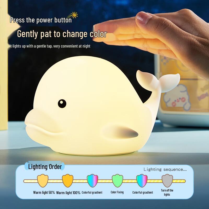 Dolphin Silicone Pat-Pat Night Light