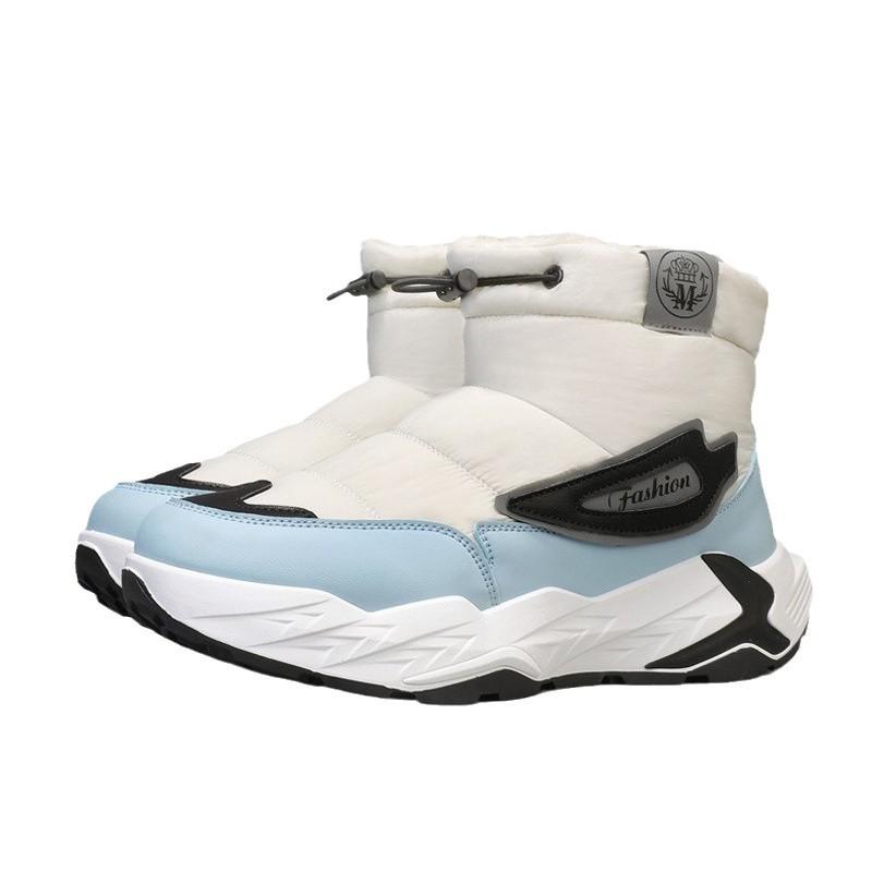 Down cotton cloth snow boots outdoor thick-soled warm, down thickened bread shoes high-top cotton shoes