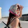 Women Flower Printed Headscarf Sun Protection French Pastoral Style Boho Lightweight Travel Picnic Outdoor Girls Scarf