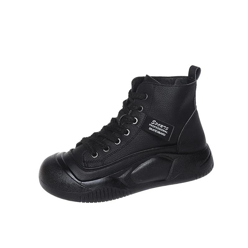 Fashion Spring Autumn New Women's Sport Shoes Fashion Tide Ankle Boots Retro Round Toe Lace Up Comfort Thick Sole Sneaker Botas De Mujer