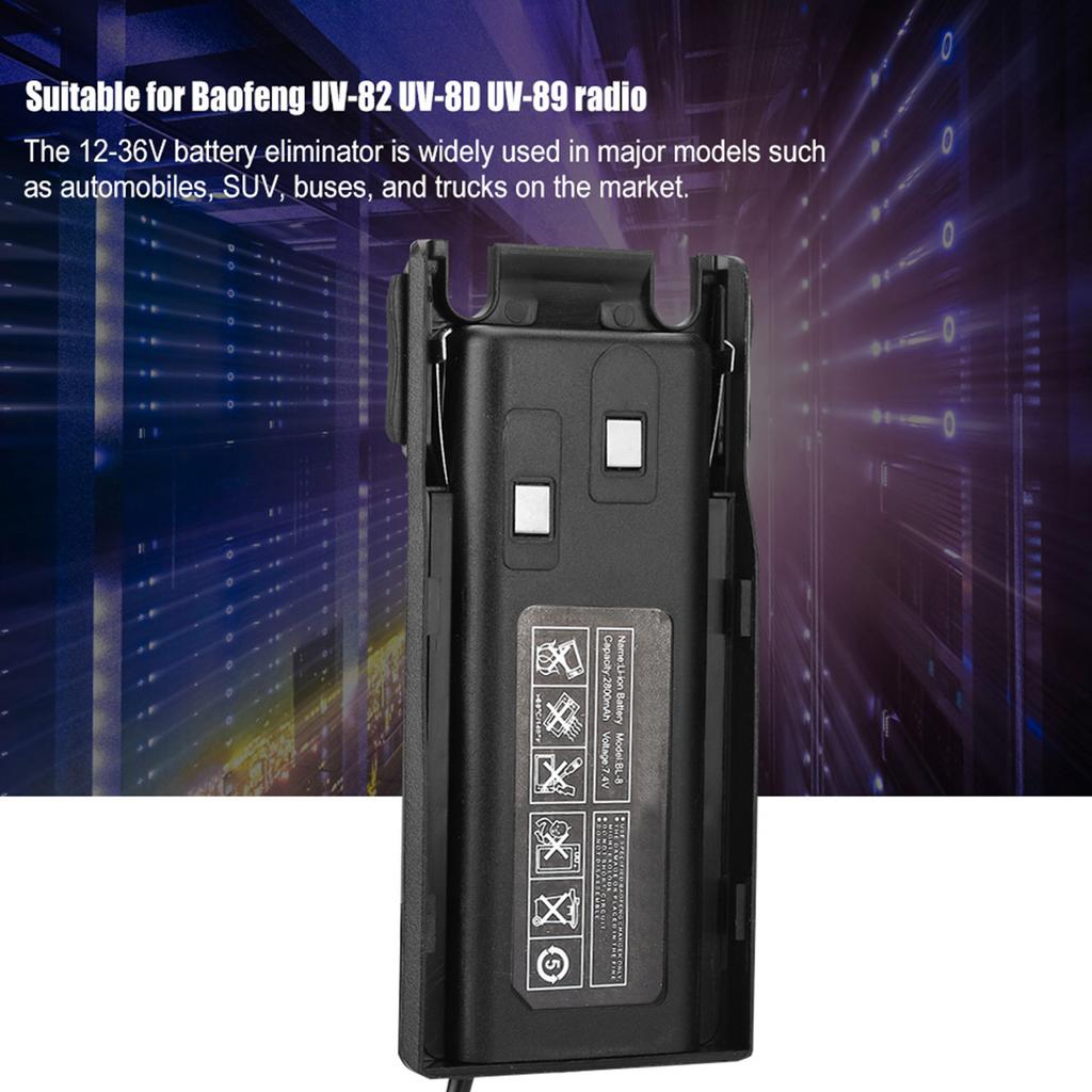 Car Battery Eliminator For Baofeng UV82 UV 82L UV 8D UV 89 UV 82HP Walkie Talkie Car Charger