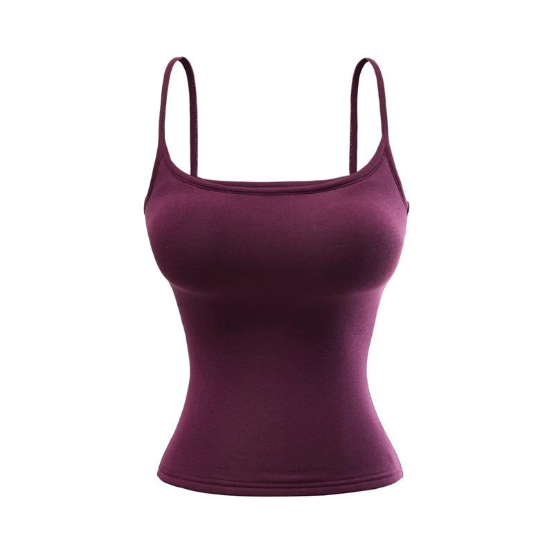 Canotta Calda in Pile da Donna Stile Spicy Girl: Top aderente, elasticizzato, senza maniche con coppe al seno per Autunno/Inverno