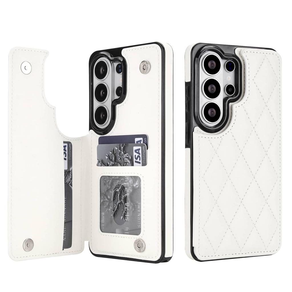For Samsung Galaxy S26 Ultra S26 Plus Case, Luxury Flip Folio PU Faux Leather Wallet Cover Card Slots and Kickstand for Women