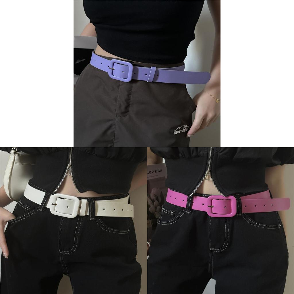 Fashion Pu Leather Wide Belt With Metal Buckle For Women Casual Style