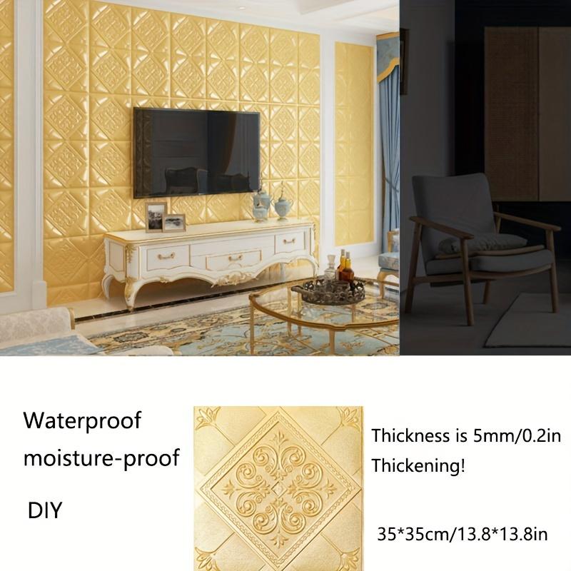 

10 шт. 3D-стиль цветочной резьбы с утолщением из самоклеящихся наклеек, предотвращающих столкновения, водонепроницаемых и влагостойких, легко чистящихся и свободно режущихся 10pcs золотой