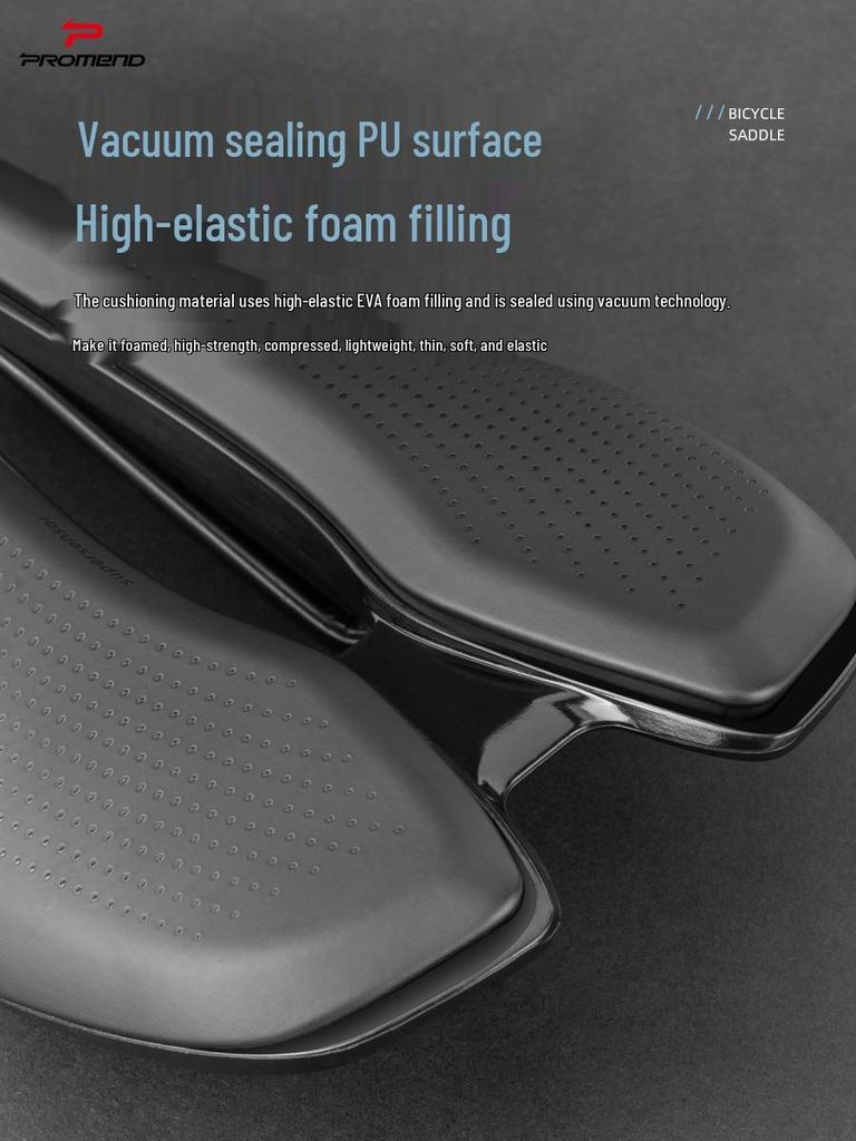 Breathable Hollow Ventilation Bicycle Seat Cushion - Comfortable Road Bike Saddle with Integrated Vacuum Bottom Shell Cycling Accessory