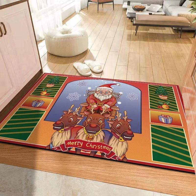 Christmas Door Mat Entry Door Mat Home Festive Cartoon Mat Non-Slip