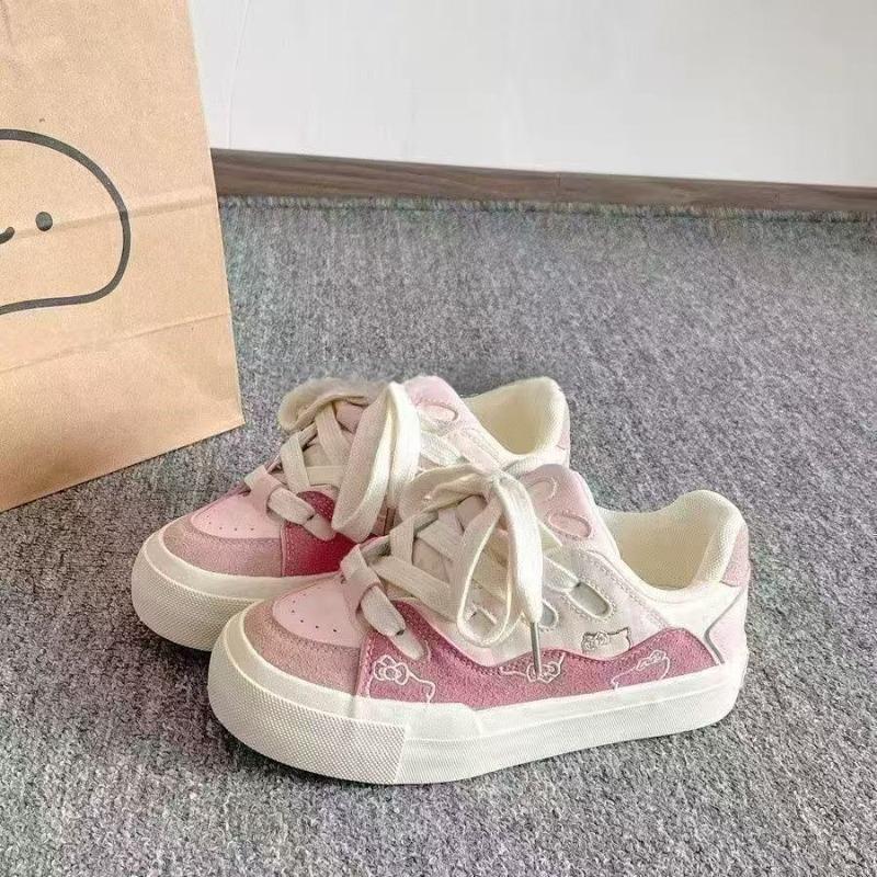 Versatile niche shoes children's autumn new platform white shoes cute cartoon board shoes bread