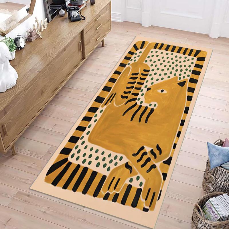 2D Printing Cute Tiger Pattern Carpet Holiday Decoration Non Slip Door Pads Suitable for Living Room Area Decortion Flormat