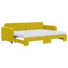 VidaXL Daybed with Trundle Bed and Mattress Yellow 80x200 Cm Velvet 3196951