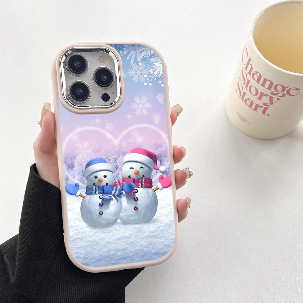 N116 Crăciun Fericit La mulți ani de artă Huse de telefon moi pentru Samsung S24 S23 A15 A12 A35 A54 Infinix Hot 40i Placare Cadru de protecție pentru cameră Capac din spate