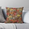 Sloths Autumn Flower Square Pillowcase Polyester Linen Velvet Creative Zip Decorative Pillow Case Sofa Seater Cushion
