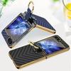 Luxuriöse galvanisierte Handyhülle für Frauen und Mädchen mit Displayschutzfolie und Ring für Samsung Galaxy Z Flip 6 5 4 3 Hülle