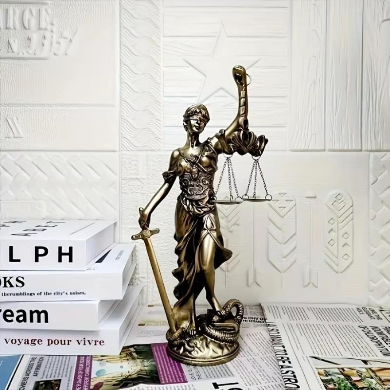 Statua Creativa Retrò Dea della Giustizia Ornamento per Studio Legale Regali Scultura per Soggiorno Decorazione da Scrivania
