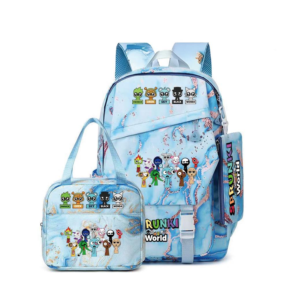 Sprunki Music Rhythm Box School Bag Game Backpack Junior High School Student Leisure Bag Travel Bag D