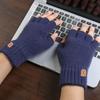 Fingerless Velvet Antler Female Gloves Knitted Cashmere Gloves Men Wool Mittens Half-finger Gloves