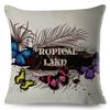 Exotic Flower Cushion Cover Orchid Palm Leaf Design Decorative Throw Pillow Case Living Room Bedroom Sofa Decor