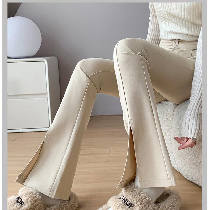 Split Flared Pants Autumn Winter New Narrow Casual Pants Slim Fit Stretch Bell Bottom Pants Nine-point Pants Floor-length Suit Pants