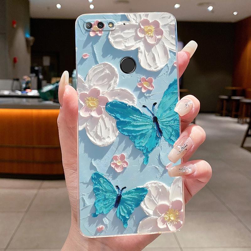 For Huawei Nova 2 Lite Case Cover Flowers Butterfly Clear Soft TPU Silicone Bumper for Huawei Y7 Y 7 Prime 2018 Phone Casing