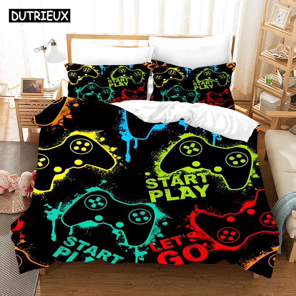 Fashion Gamepad Bedding Set Kids Game Comforter Quilt Adult Gift Bed Linen Bedroom Duvet Covers Single Queen King Size