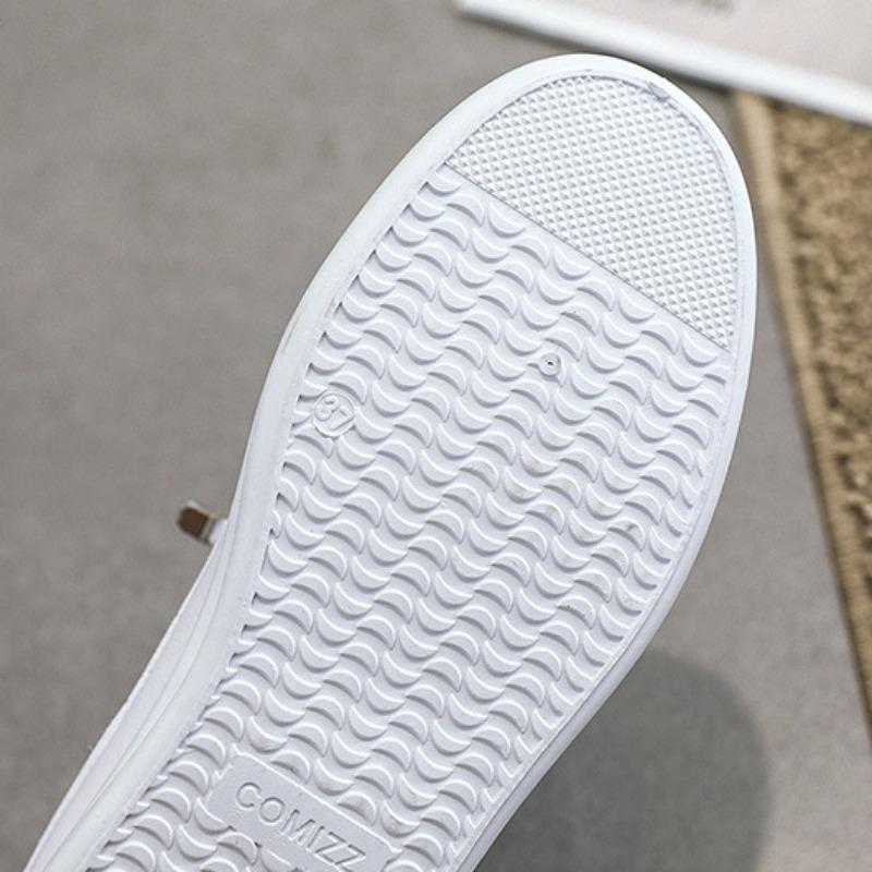 Zapatos Casuales de Cuero para Mujer Verano Nueva Tendencia Zapatillas Blancas Zapato Vulcanizado Zapato Ligero Transpirable para Caminar Zapato de Tablero para Niña