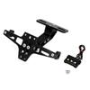 Adjustable Telescopic Aluminum Alloy Bracket License Plate Holder with LED Light for Motorcycle YEMAA