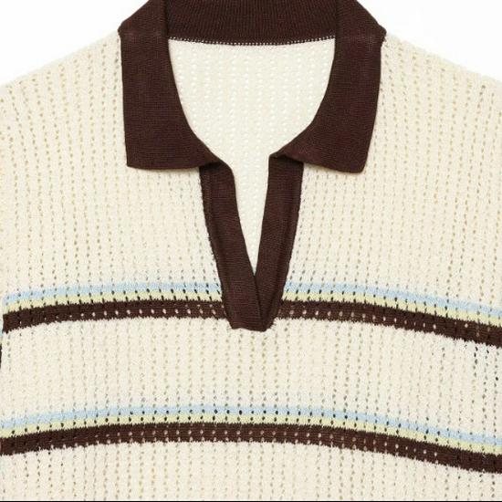 European & American Women's Fashion Simple Lapel Pullover Sweater