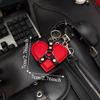 Y2K Rivet Heart Bag Charm Gothic Bag Pendant Fashion Leather Heart Keychain  Backpack Decor