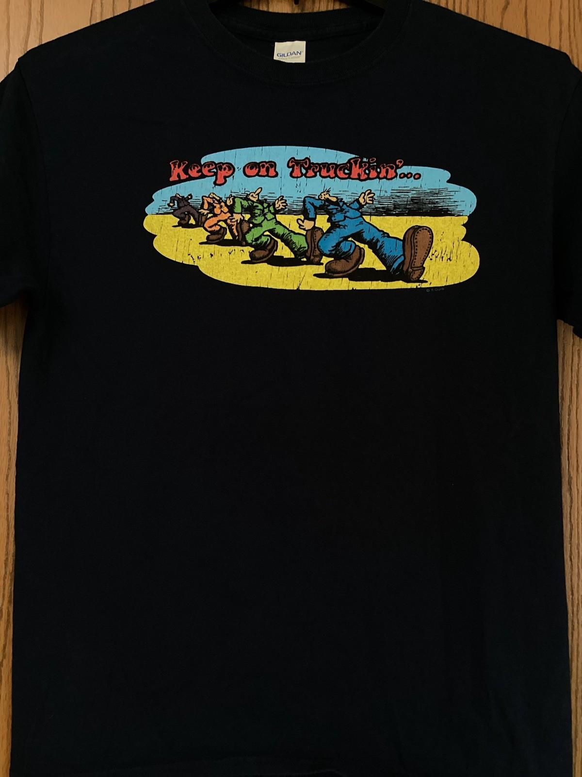 Keep On Truckin’ - R Crumb Artwork - Blue Shirt - M XXXL