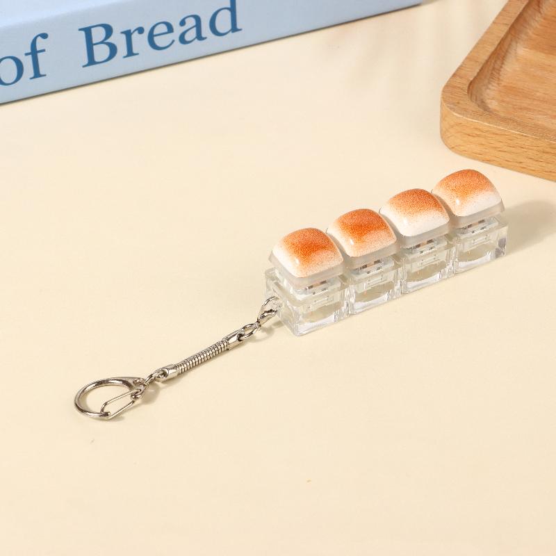 Kreatives Brot Tastatur Schlüsselanhänger Mechanische Tastatur Dekompression Spielzeug Schlüsselring Tasche Anhänger Fidget Knopf Finger Spielzeug