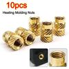 10Pcs Copper Embed Brass Hot Melt Insert Nuts M5 Knurled Thread Embedment Copper Thread Inserts Double Twill