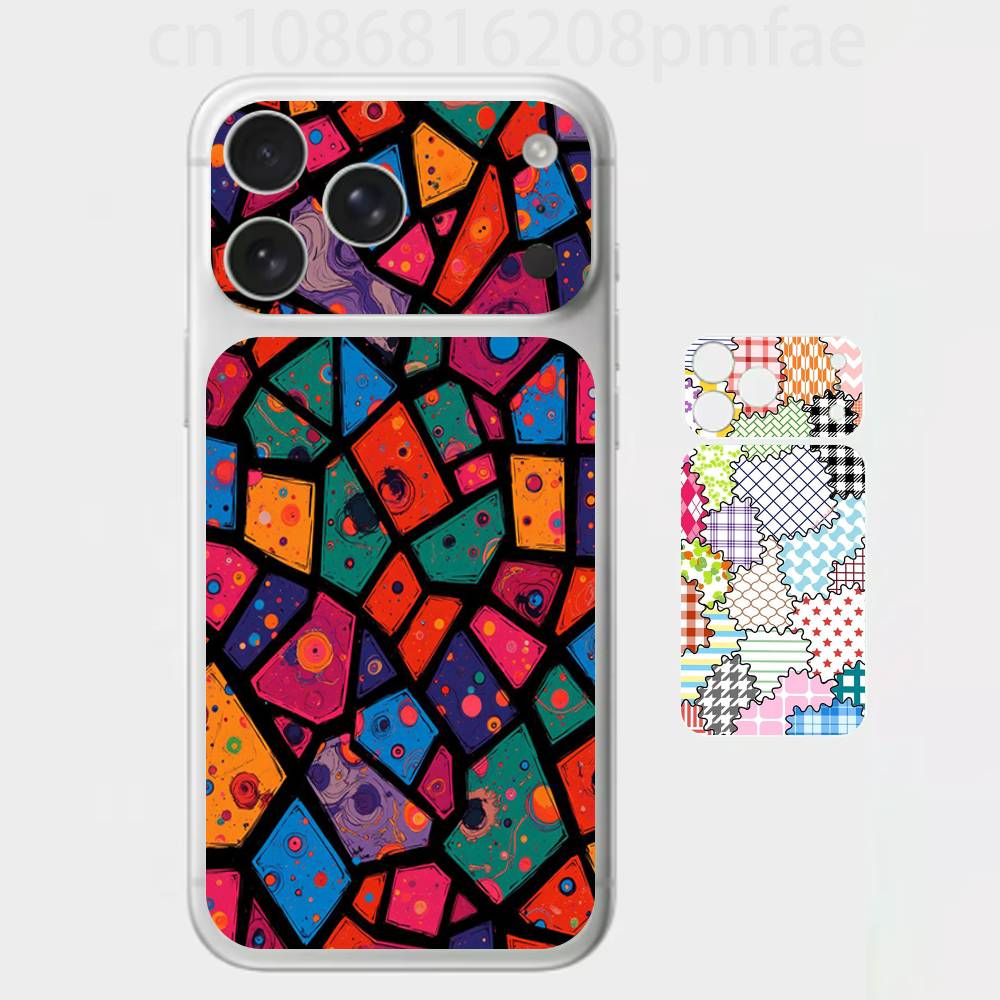 

Colorful Grid Pattern Premium Skin Wrap for iPhone 17 Pro/Max, Back Frame Camera Protective Decal (Not Case) iPhone17promax