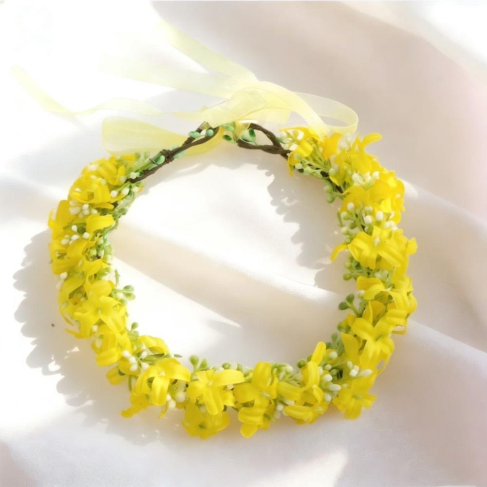 Bright Cloth Flower Rapeseed Flower Wreath Flower Garland Flower Headbands  Bridal Floral