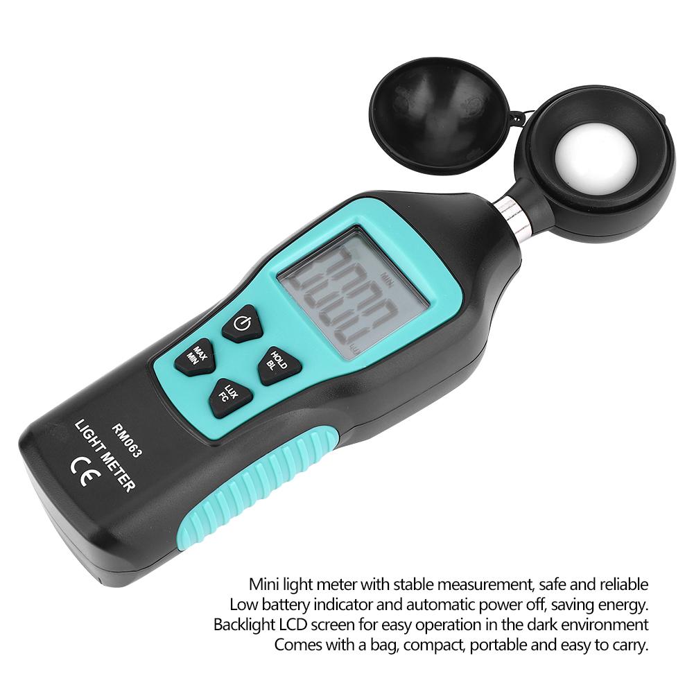 Portable RM063 High Accuracy Digital LCD Light Meter Luxmeter Illuminometer Photometer