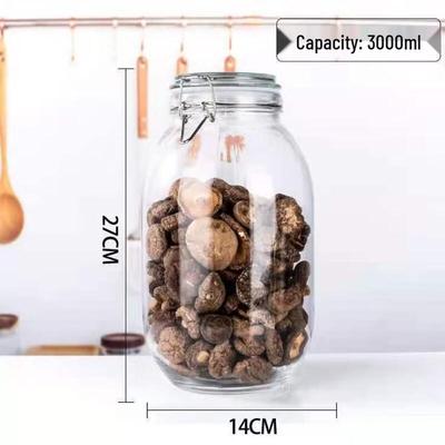 Glass Storage Jar with Buckle Seal