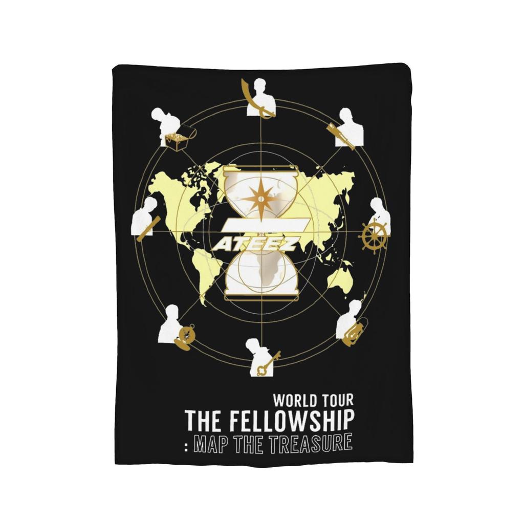 Yunho 90s Ateez Kpop Band Blanket Fleece Spring/Autumn  Breathable Soft Throw Blankets for Bedding Couch Bedspreads