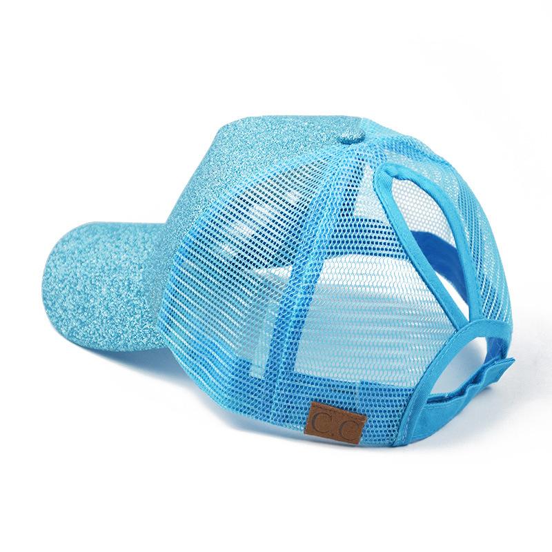 Berretti da Baseball alla Moda Donna Ragazza Cappellino Coda di Cavallo Paillettes Lucido Chignon Disordinato Cappello Snapback Cappellini da Sole Gorra Casual Cappellini da Baseball Coda di Cavallo