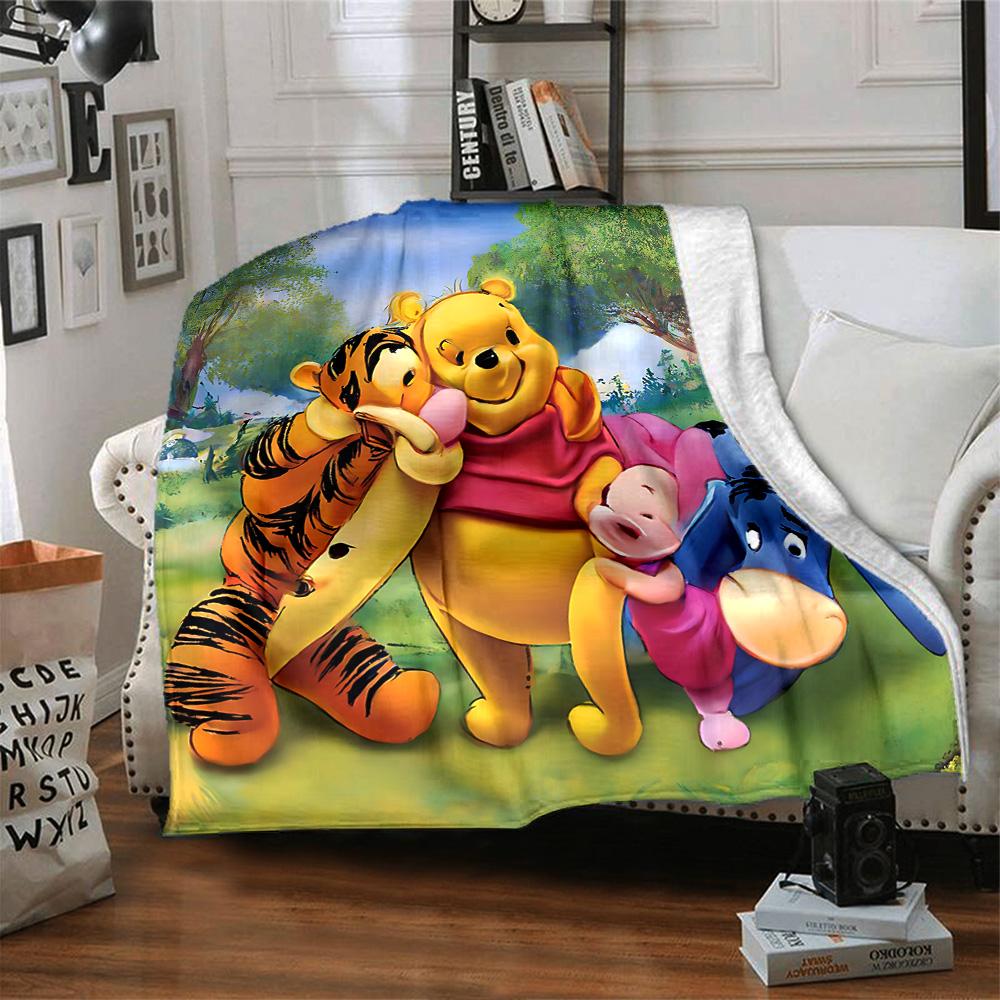 1pc Winnie Pooh Tigger flannel Blanket for Super Soft Cute Comfort Blanket for Travel Bedding Couch Sofa Blanket Y73048