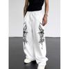 Retro Men's Loose and Fashionable Cool Printed Pattern Outdoor Casual Sports Pants the First Choice for Campus Fashion Matching