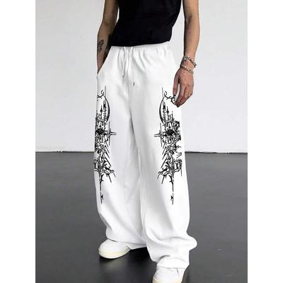 Pantaloni Sportivi Casual da Esterno da Uomo Retro Larghi alla Moda con Stampa Cool la Prima Scelta per Abbinamenti di Moda da Campus