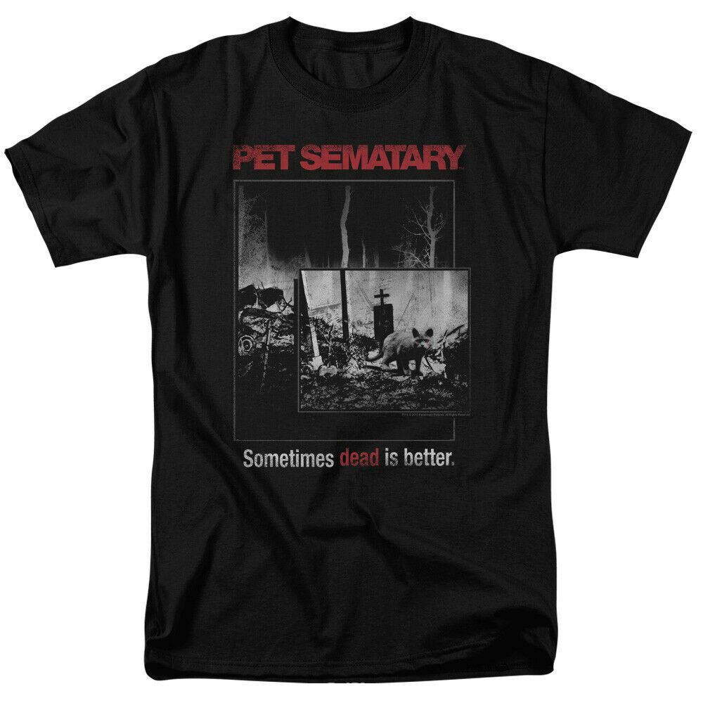 Pet Sematary Cat Poster T Shirt Mens Licensed Horror Movie Tee Black XXXL