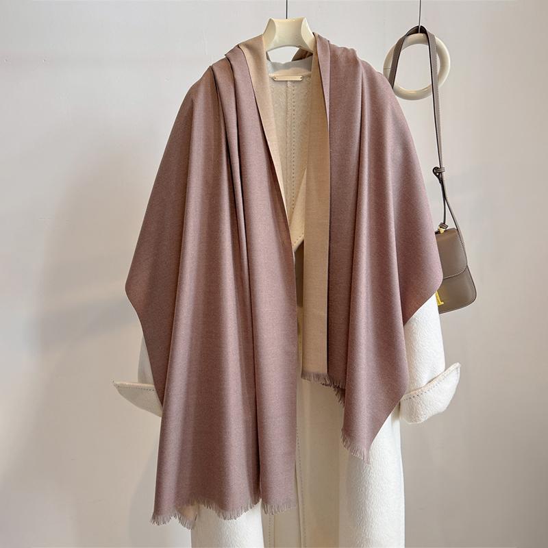 Luxury Winter Cashmere Scarf Women Two Colours Handkerchief Warm Pashmina Female Shawl Wrap Soft Pareo Bufanda Scarves Stole