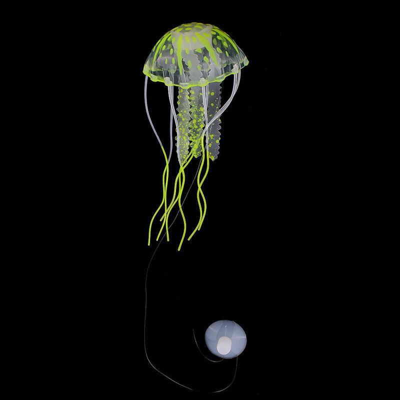 

Artificial Swim Glowing Effect Jellyfish Aquarium Decoration Fish Tank Underwater Live Plant Luminous Ornament Aquatic Landscape S(5X14cm) жёлтый